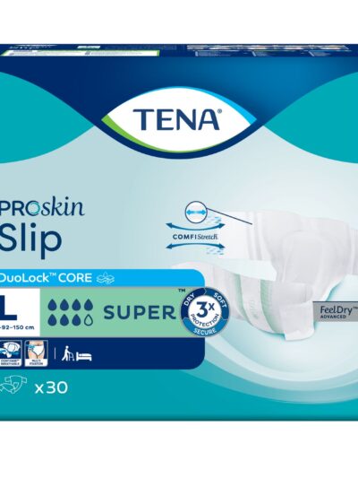 Pieluchomajtki TENA Slip ProSkin Super L 92-150cm, opakowanie 30 szt.