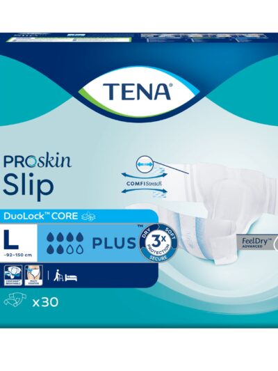 Pieluchomajtki TENA Slip ProSkin Plus L 92-150cm, opakowanie 30 szt.